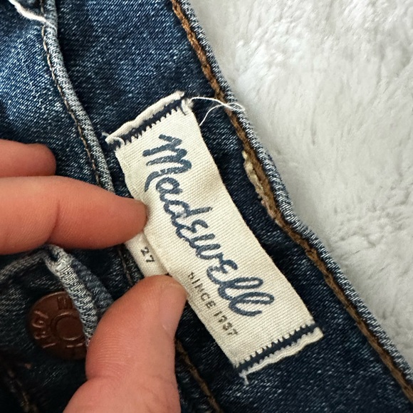 MADEWELL High Rise Straight Frayed Ankle Jean - Picture 7 of 10